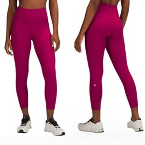 Lululemon Fast And Free High Rise Crop 23" Leggings Tights Wild Berry Pink 0